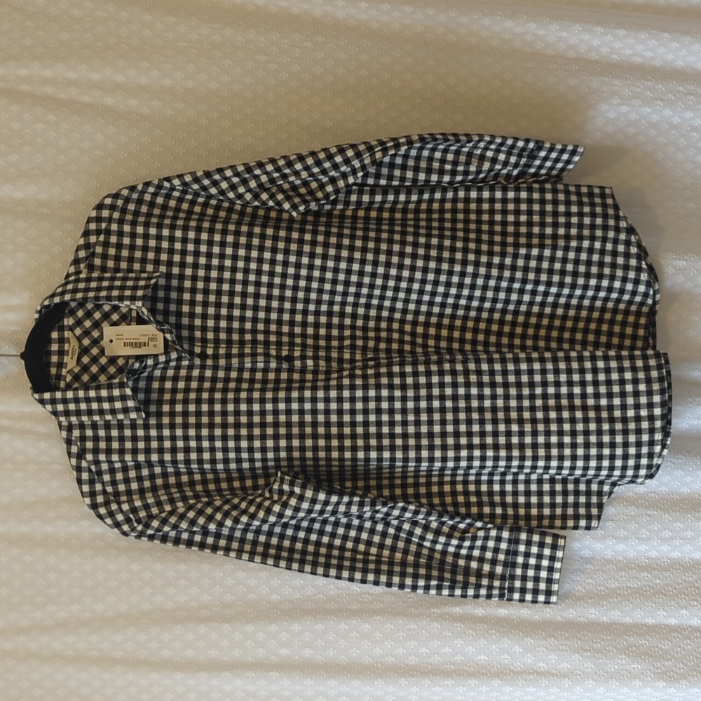 Barena Black White Gingham Flannel Women's Shirt, S, Cotton Italian NWT